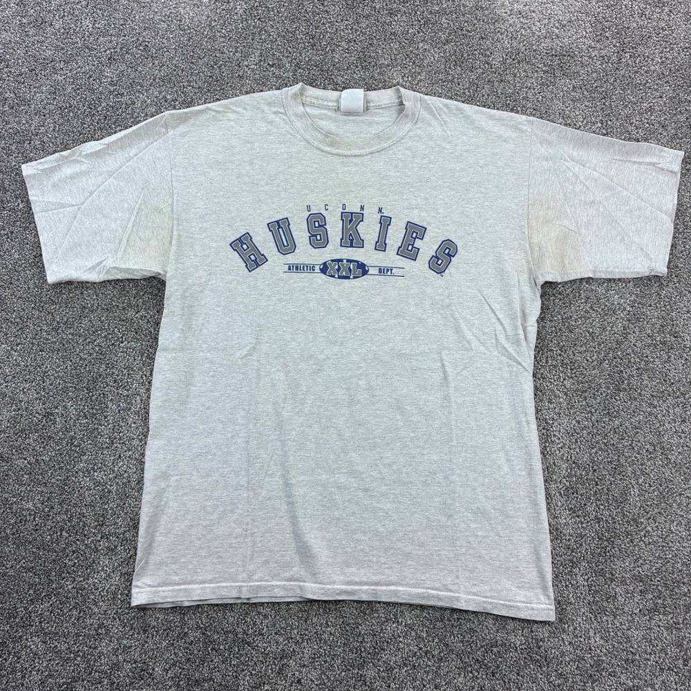 Vintage UCONN Huskies Shirt Mens 2XL Gray Pro Player University of Connecticut
